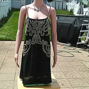 Mango Moments Beaded Dress Sz Med